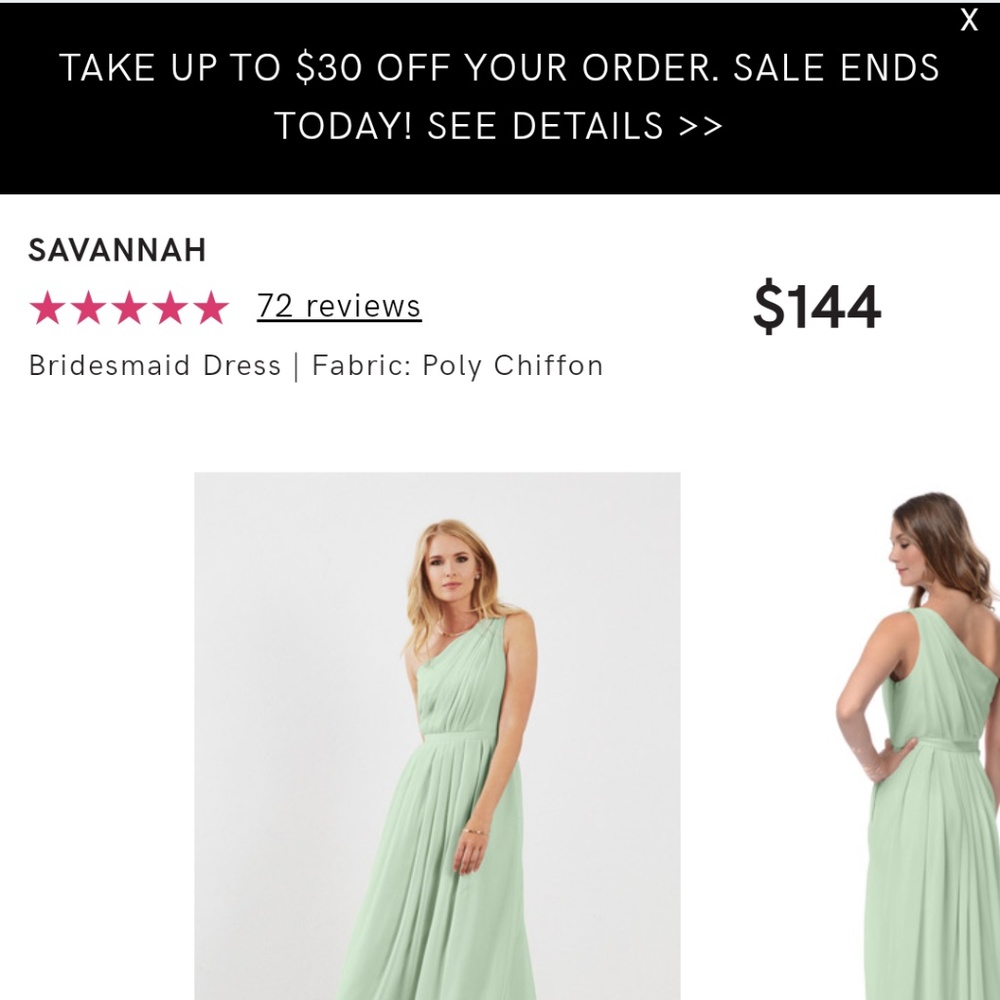 SOLD Weddington Way Sage Bridesmaid Dress Savannah - Picture 2 of 5